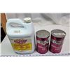 Image 1 : 2 Esso lube SAE 30 oil cans - full & Mcleods antifreeze container - empty