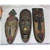 Image 1 : 3 Assorted large decorative wooden masks