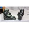 Image 2 : 2 Inuit heavy carved statues - 1 is soap stone