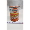 Image 1 : Gulf 10w30 cardboard oil can - rare - full
