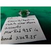 Image 4 : Emerald/Sapphire & Clear white stone accents, marked .925 sterling silver in band. Size 7.25