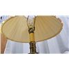 Image 2 : Mid Century heavy satin brass lamp, with pinched pleat shade (Tested working) - Westwood industries 