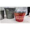 Image 5 : 4 assorted pails - 2 vintage galvanized steel, SASCO honey can 8lb, etc.