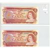 Image 1 : Lot of 2 Consecutive Serial Number 1974 $2. Crow-Bouey signatures. AGL Prefix. BC-47a-i. Serial Numb