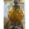 Image 3 : vintage orange glass swag lamp