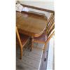 Image 7 : Vintage castor table with 6 chairs, 2 9" leafs and tablecloths 58"W x 45"D x 30"H