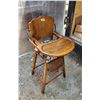 Image 1 : Vintage wooden highchair - 37"H x 17"W x 18"D
