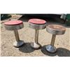 Image 2 : 3 red vintage café stools