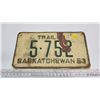 Image 1 : 1953 Saskatchewan trailer license plate - 5-752