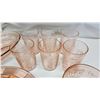 Image 3 : "Pink Sharon" depression glasswares - tumblers, large platter, etc.
