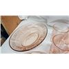 Image 4 : "Pink Sharon" depression glasswares - tumblers, large platter, etc.