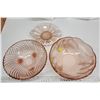 Image 1 : 3 assorted pink depression glass serving bowls/plates