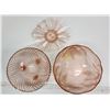 Image 3 : 3 assorted pink depression glass serving bowls/plates