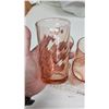 Image 3 : 6 matching pink glass, drinking glasses - Stamped "France" on bottom