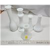 Image 1 : 5 various milk glass vases