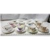 Image 2 : 12 assorted teacups and saucers