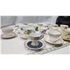 Image 3 : 17pc assorted teacups and saucers - Japan, Diamond China, Consort, Royal Darwood, Salsbury, etc.