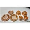 Image 1 : 13pc "Fire King" peach lustre dish set - plates, teacups, coffee mugs, etc.