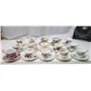 Image 2 : 15pc assorted teacups and saucers - Royal Albert, Royal Winsor, Emelie Chintz, Roslyn, etc.