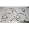 Image 1 : 4 matching milk glass serving trays, with cups