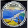 Image 1 : 2016 Canada $20 Fine Silver Colored Coin, Canadian Landscape:  Reaching the Top, COA