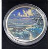 Image 1 : 2017 Canada $30 Fine Silver Colored Coin, Animals in the Moonlight:  Cougar, COA