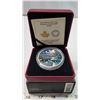 Image 2 : 2017 Canada $30 Fine Silver Colored Coin, Animals in the Moonlight:  Cougar, COA