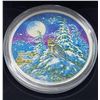Image 1 : 2017 Canada $30 Fine Silver Colored Coin, Animals in the Moonlight:  Great Horned Owl, COA