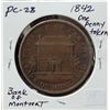Image 2 : 1842 PC-2B Bank of Montreal One Penny Token