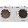 Image 2 : Lot of 4 Canada Large Cents:  1913 - 1916