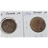 Image 6 : Lot of 4 Canada Large Cents:  1913 - 1916