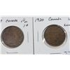 Image 3 : Lot of 4 Canada Large Cents:  1917 - 1920