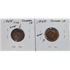 Image 2 : Lot of 2 Canada 1¢ Error Coins:  1948 & 1950