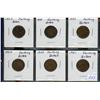 Image 1 : Lot of 6 Gr. Br. Farthing Coins:  1905, 1918, 1932 (x2), 1943, 1951