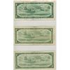 Image 2 : 1954 (x3) Canada $1 bills:  Beattie/Rasminsky # 1141711, Bouey/Rasminsky