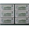 Image 2 : 6 Consecutive 1973 Canada UNC $1 bills, Crow/Bouey, # AMR 6521358-363