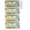 Image 1 : 4 Consecutive 1973 Canada UNC $1 bills, Crow/Bouey, # BAL 3601586-589