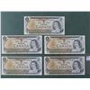 Image 1 : 5 Consecutive 1973 Canada UNC $1 bills, Lawson/Bouey, # ALF 4266884-888