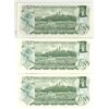 Image 2 : 3 Consecutive 1973 Canada UNC $1 bills, Crow/Bouey, # AMR 6521368-370