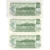 Image 2 : 3 Consecutive 1973 Canada UNC $1 bills, Crow/Bouey, # AMR 6521368-370