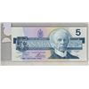 Image 2 : 1986 Canada $5 bill, Crow/Bouey, # ENZ 9986863, Yellow BPN