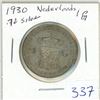 Image 1 : 1930 Netherlands Silver One Gulden Coin