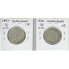 Image 2 : 1957 & 1958 Nethernalnds Silver One Gulden Coins