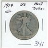 Image 1 : 1917 USA Silver Half Dollar