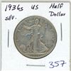 Image 1 : 1936S USA Silver Half Dollar