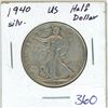 Image 1 : 1940 USA Silver Half Dollar