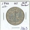 Image 1 : 1942 USA Silver Half Dollar