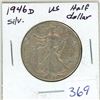 Image 1 : 1946D USA Silver Half Dollar