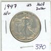 Image 1 : 1947 USA Silver Half Dollar