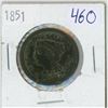 Image 1 : 1851 US 1 cent coin